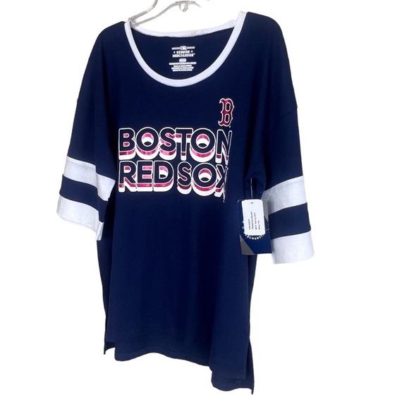 Boston Red Sox Split Hem Metallic Shirt size Medium - Picture 2 of 7